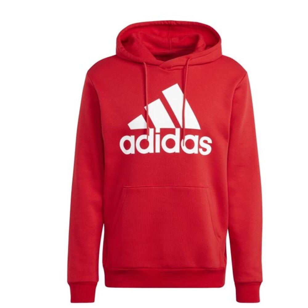 adidas Men's Essentials Fleece Big Logo Hoodie, Large, Red